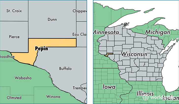 location of Pepin county on a map