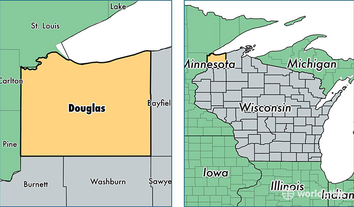 location of Douglas county on a map