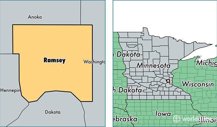 location of Ramsey county on a map