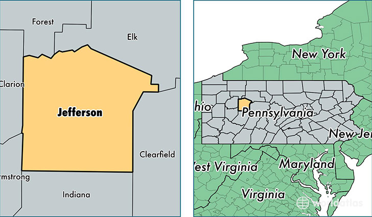 location of Jefferson county on a map