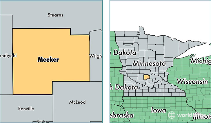 location of Meeker county on a map