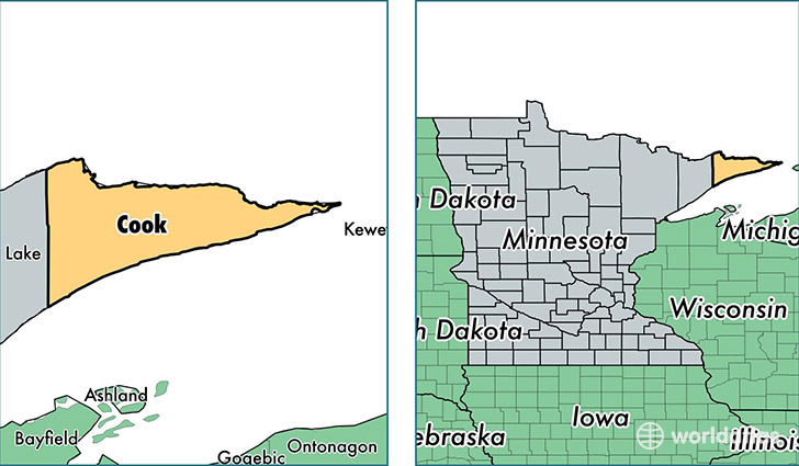 location of Cook county on a map