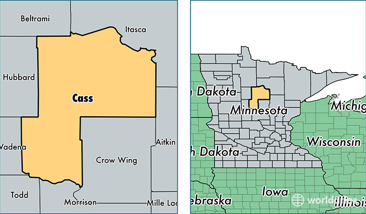 location of Cass county on a map