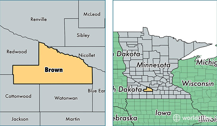 location of Brown county on a map