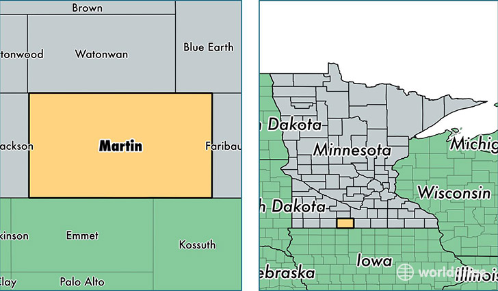 location of Martin county on a map