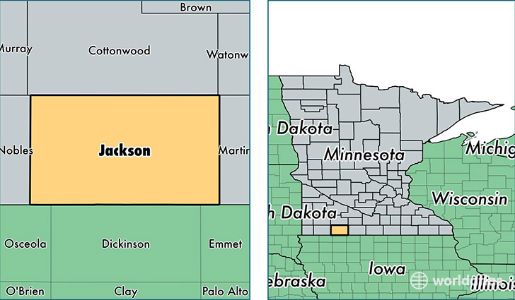 location of Jackson county on a map