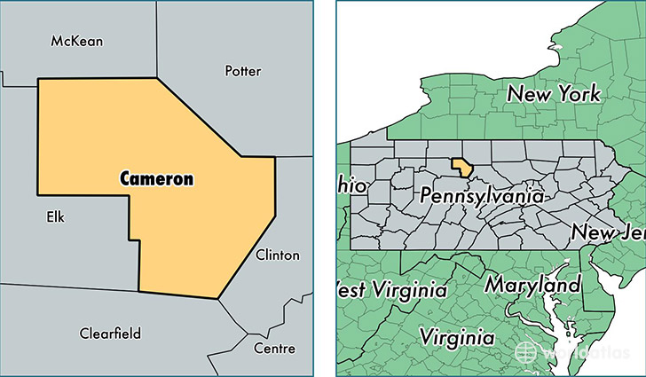 location of Cameron county on a map