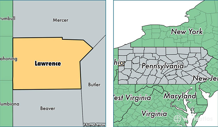 location of Lawrence county on a map