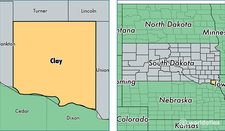 location of Clay county on a map