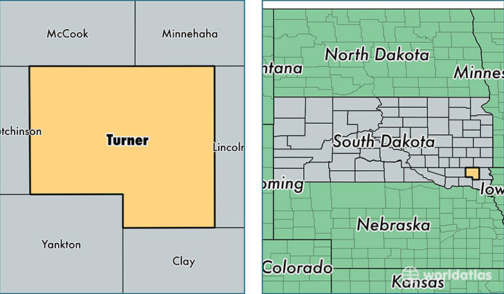 location of Turner county on a map