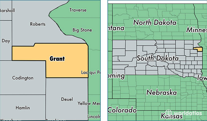 location of Grant county on a map