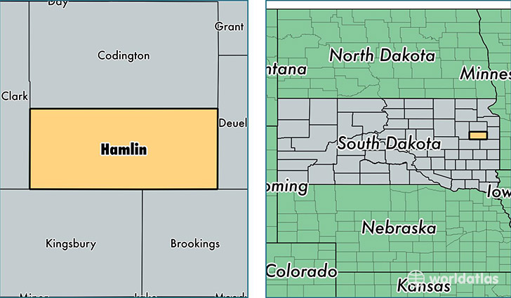 location of Hamlin county on a map