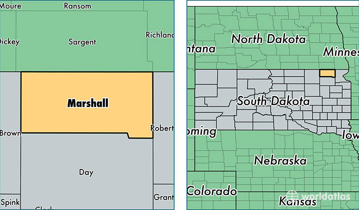 location of Marshall county on a map