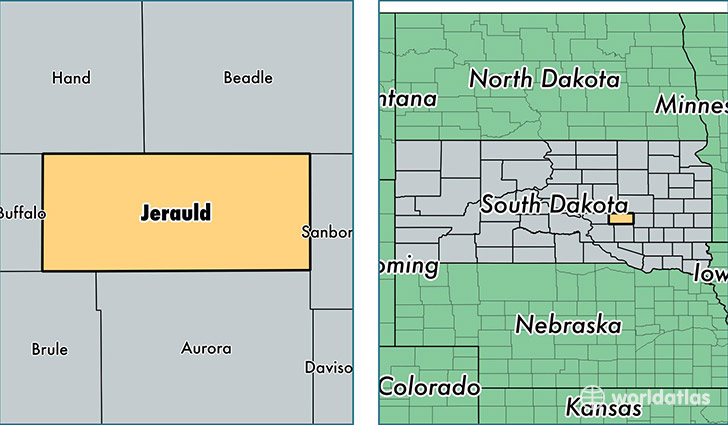 location of Jerauld county on a map