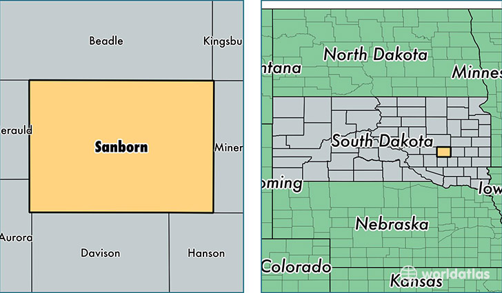 location of Sanborn county on a map