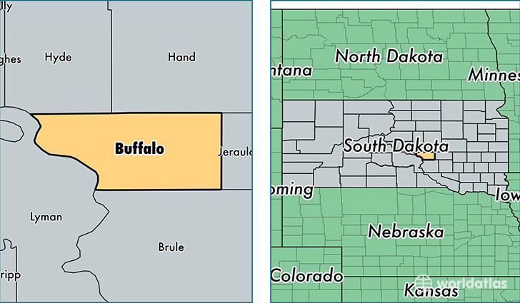 location of Buffalo county on a map