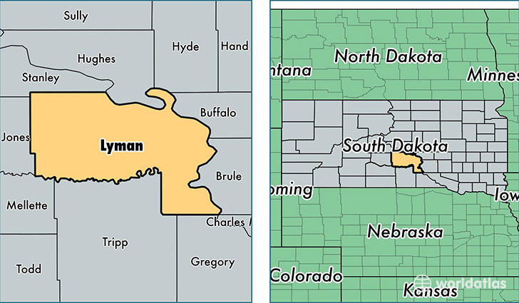 location of Lyman county on a map