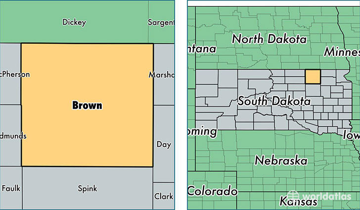 location of Brown county on a map