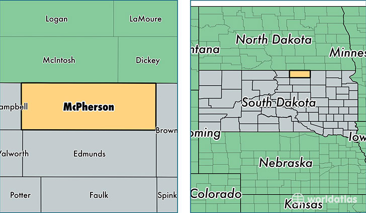 location of McPherson county on a map