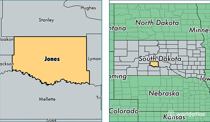 location of Jones county on a map