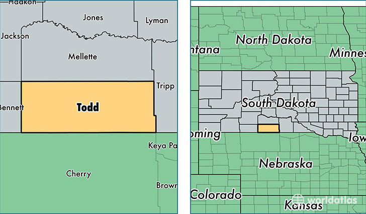 location of Todd county on a map