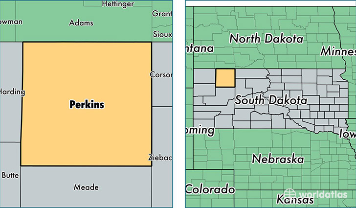 location of Perkins county on a map