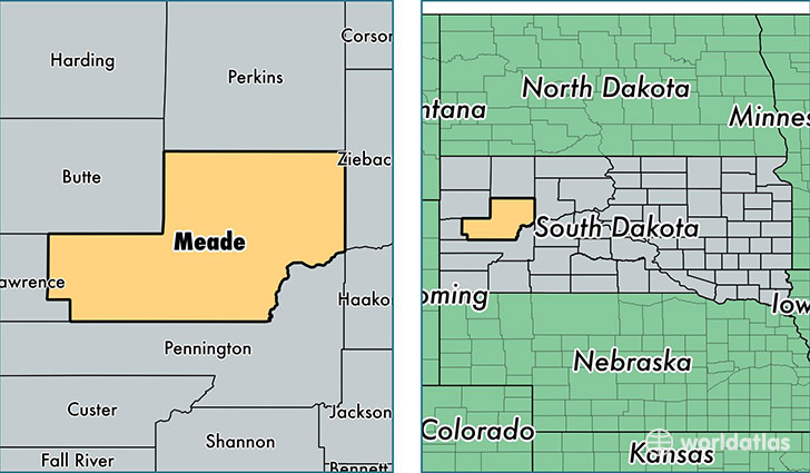 location of Meade county on a map