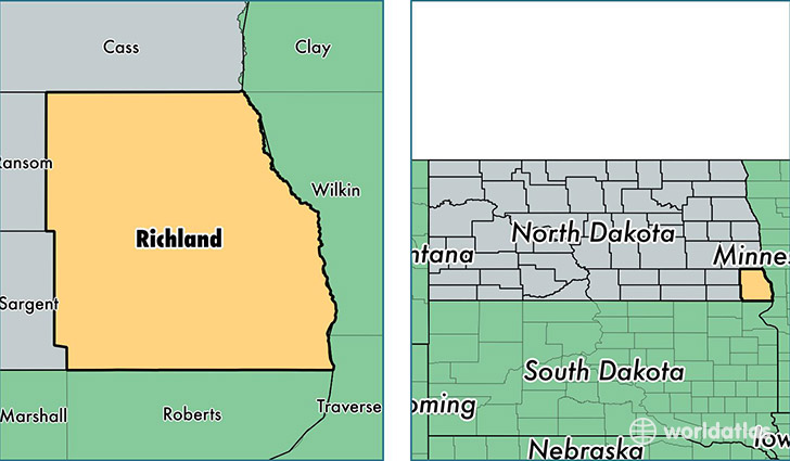 location of Richland county on a map