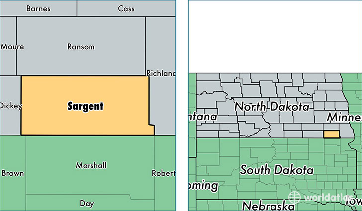 location of Sargent county on a map