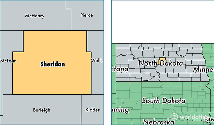 location of Sheridan county on a map