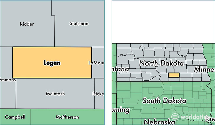 location of Logan county on a map