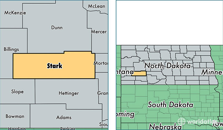 location of Stark county on a map