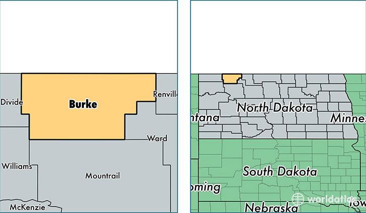 location of Burke county on a map