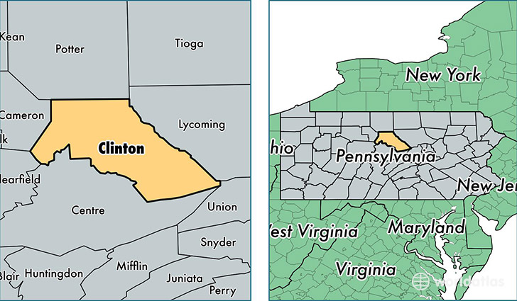 location of Clinton county on a map