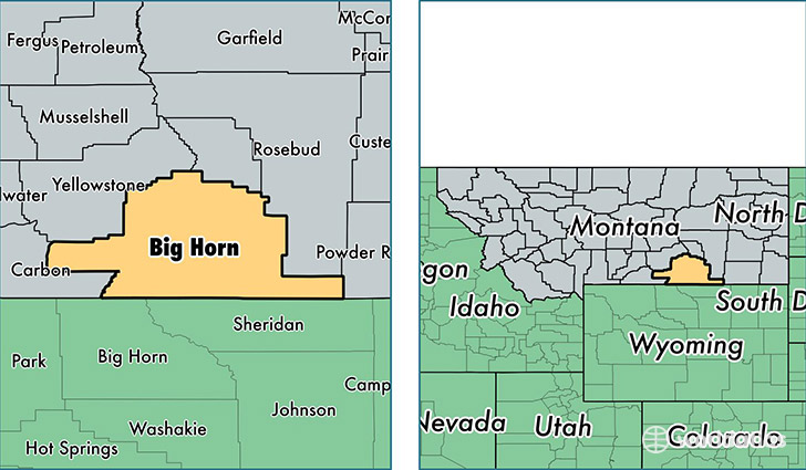 location of Big Horn county on a map