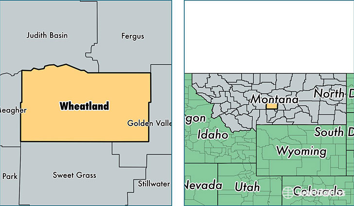 location of Wheatland county on a map