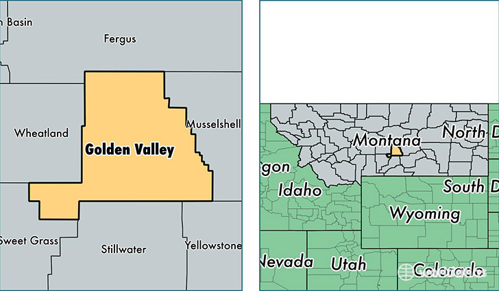 location of Golden Valley county on a map
