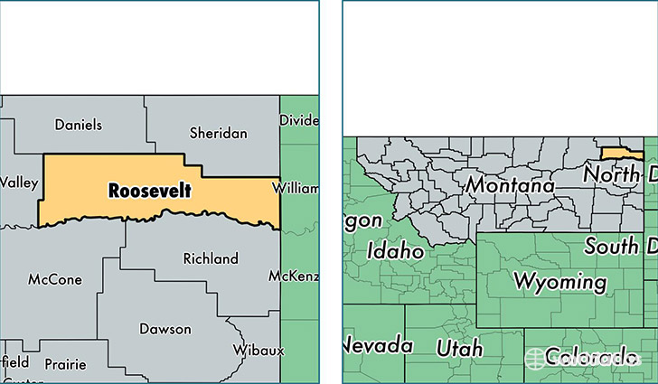 location of Roosevelt county on a map