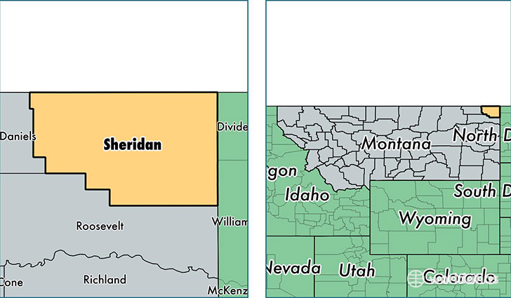 location of Sheridan county on a map