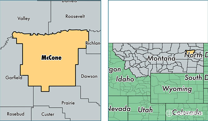 location of McCone county on a map