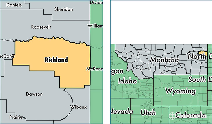 location of Richland county on a map