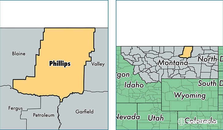location of Phillips county on a map