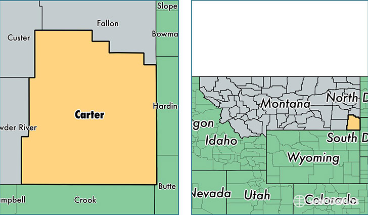 location of Carter county on a map