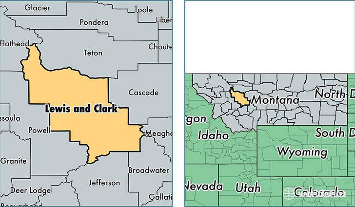 location of Lewis and Clark county on a map