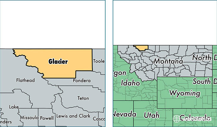 location of Glacier county on a map