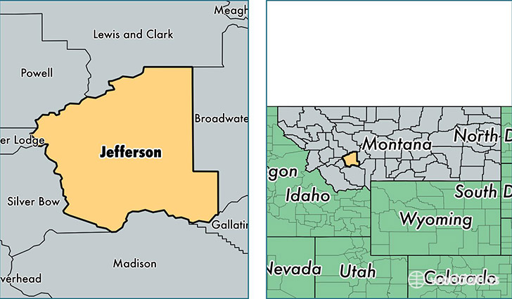 location of Jefferson county on a map