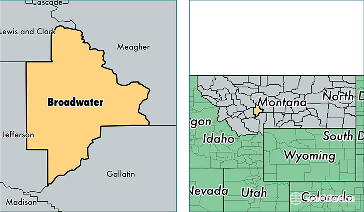 location of Broadwater county on a map
