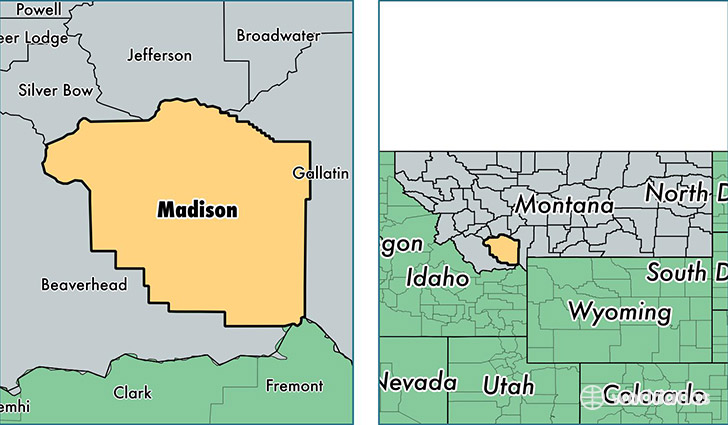 location of Madison county on a map