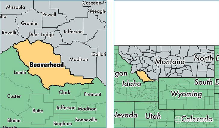 location of Beaverhead county on a map