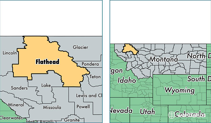 location of Flathead county on a map